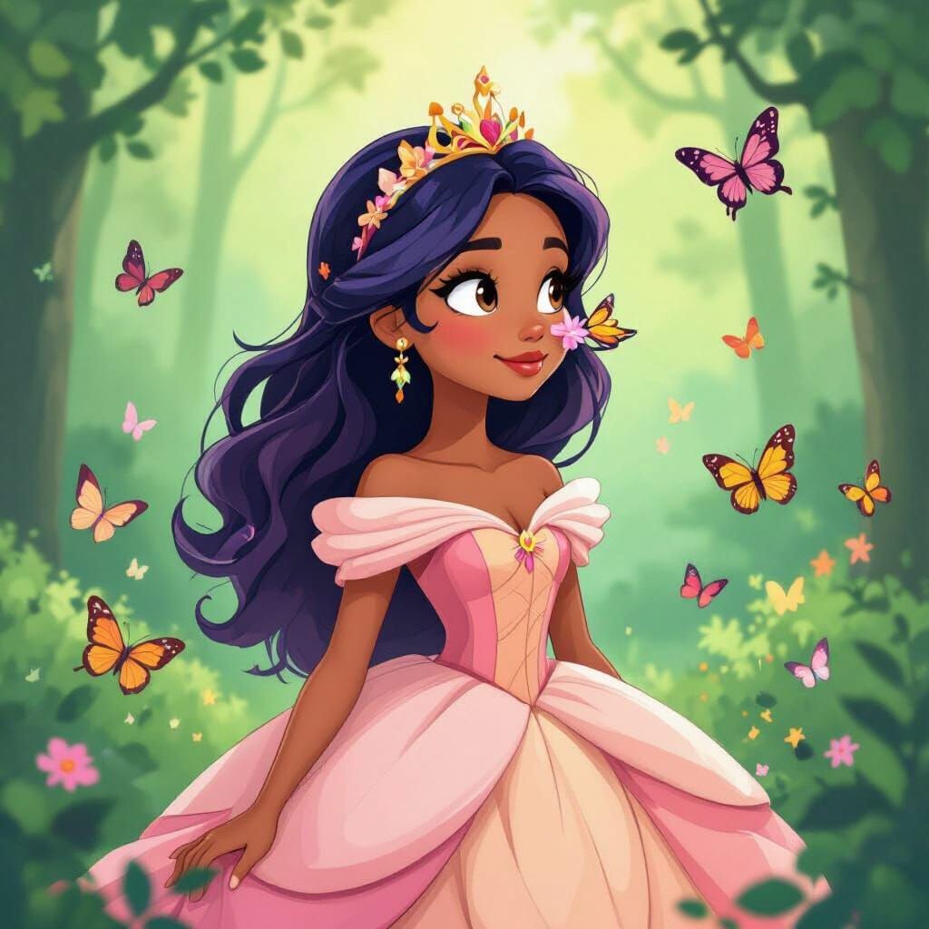 Cartoon Princess in Forest, Inspired by Lauren Faust