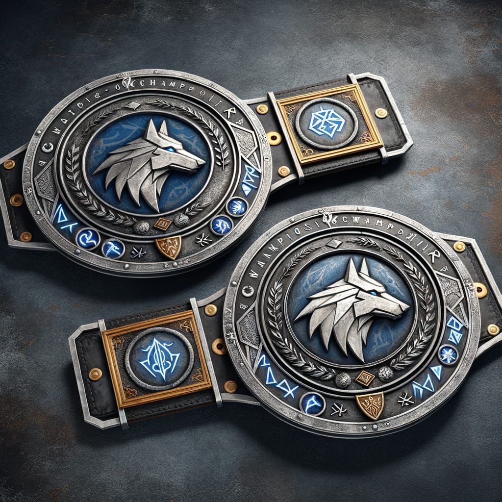 Grey Warden Championship Belt Plates: Fantasy Warriors