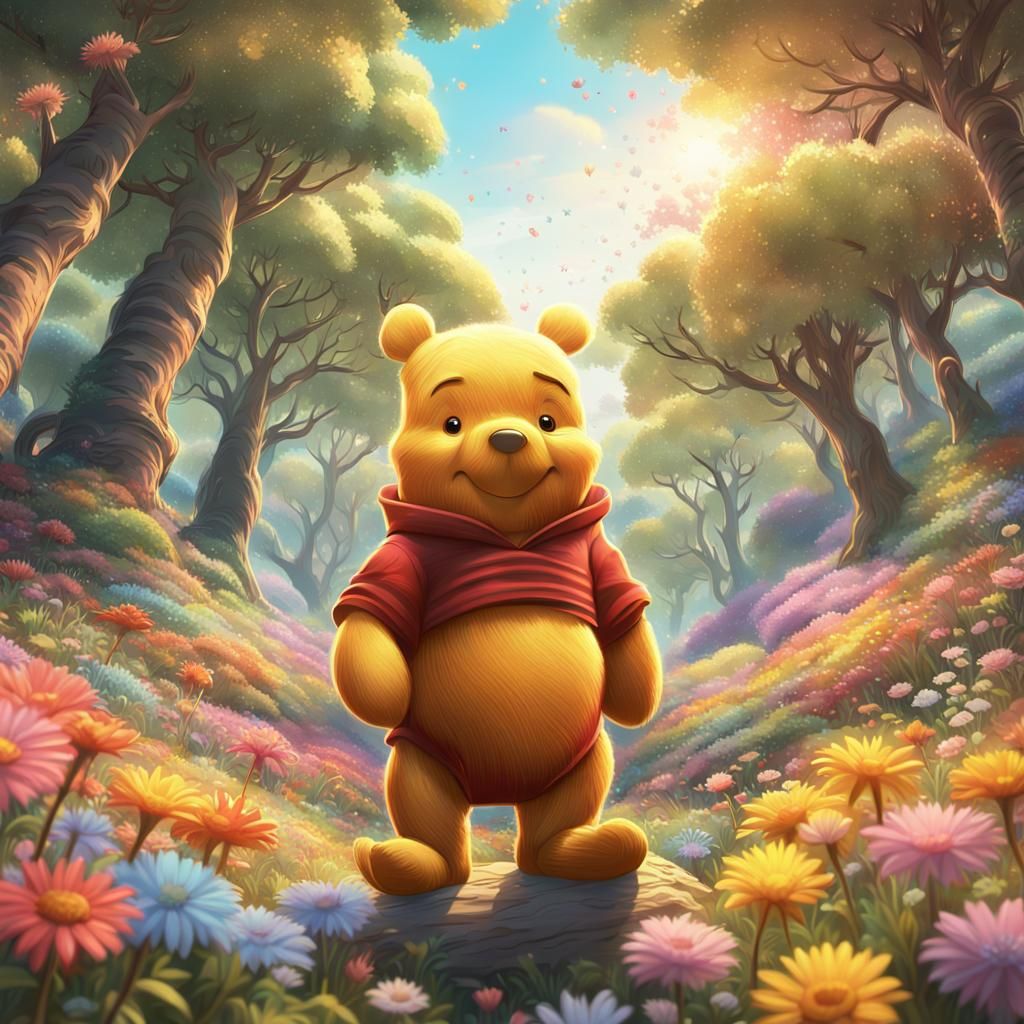 Winnie the Pooh: Vibrant 3D Anime Portrait