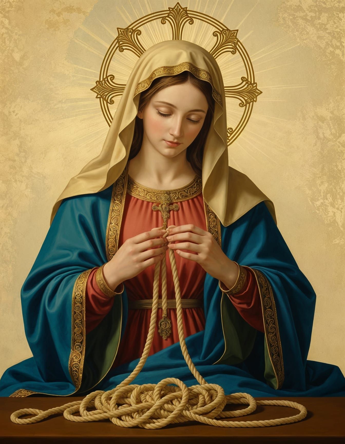 Holy Mother Mary Untying Knots Painting