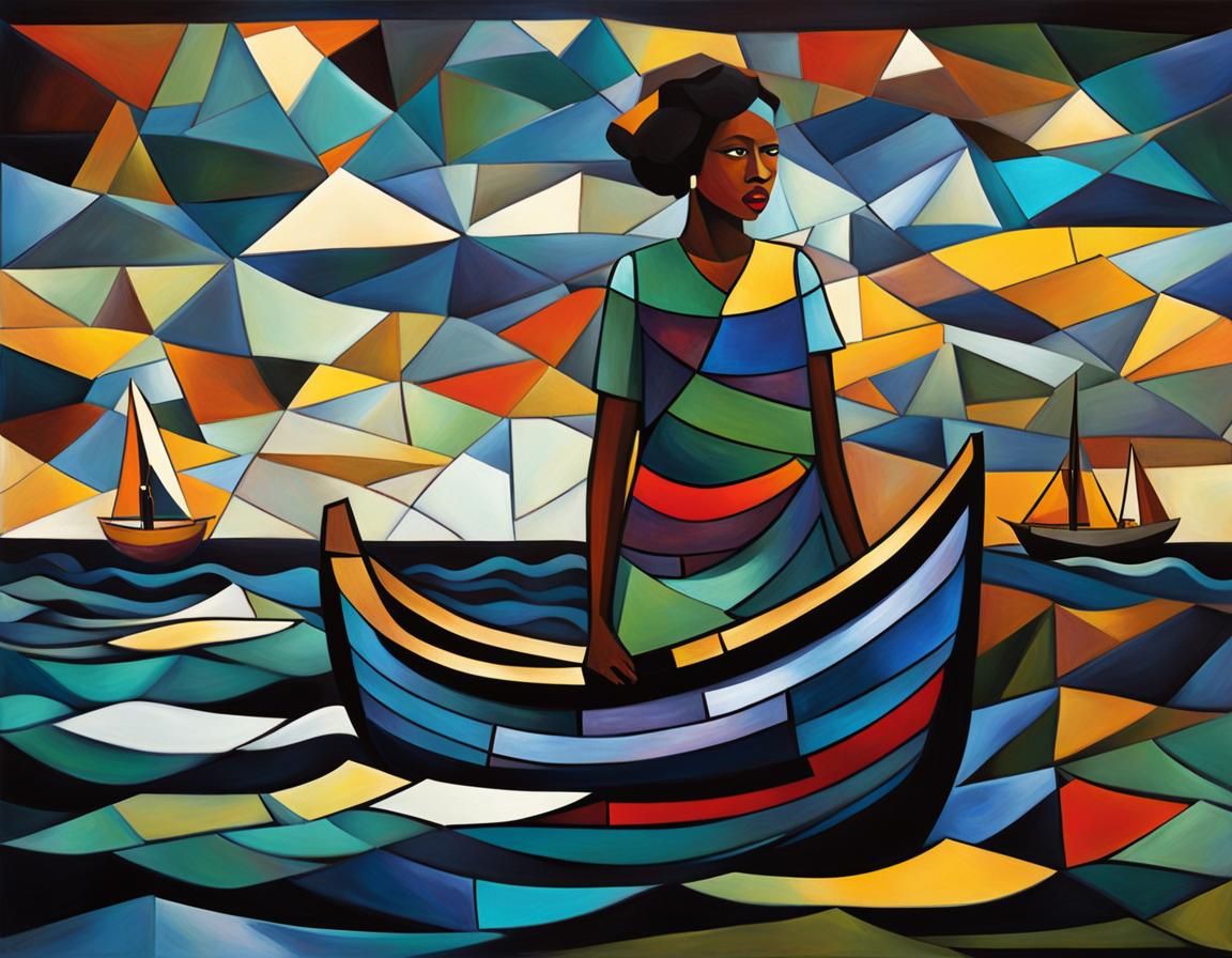 Black Women in Stormy Seas: Cubist Mosaic