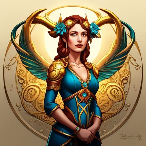 Steampunk Cybernetic Atlantean Princess Digital Painting