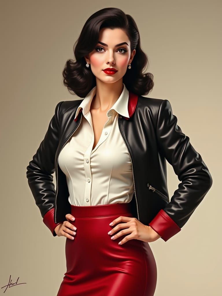 Tifa Lockhart as 1950s Pin-Up Heroine