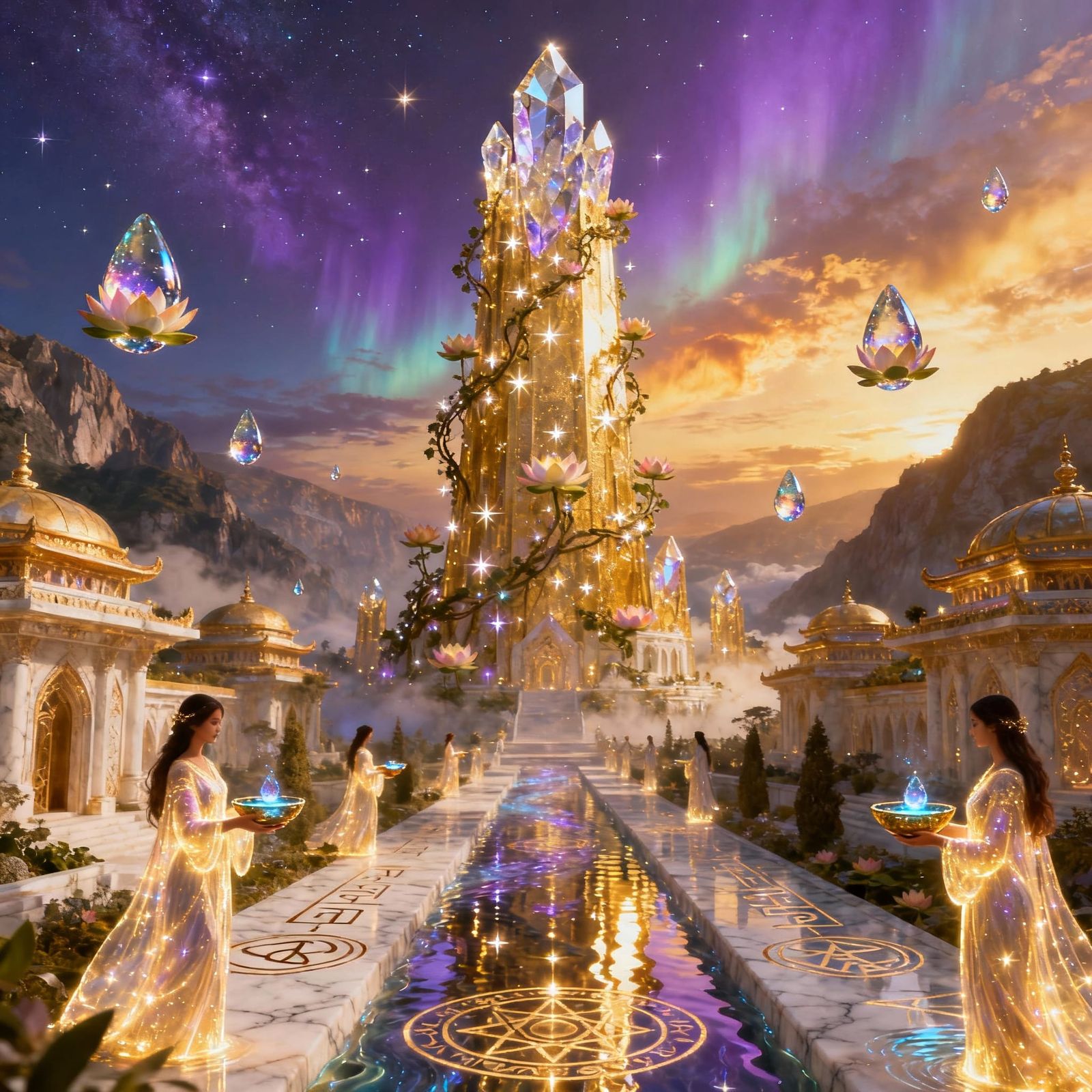 Lumina Solara: Celestial Capital in Golden Crystal Towers