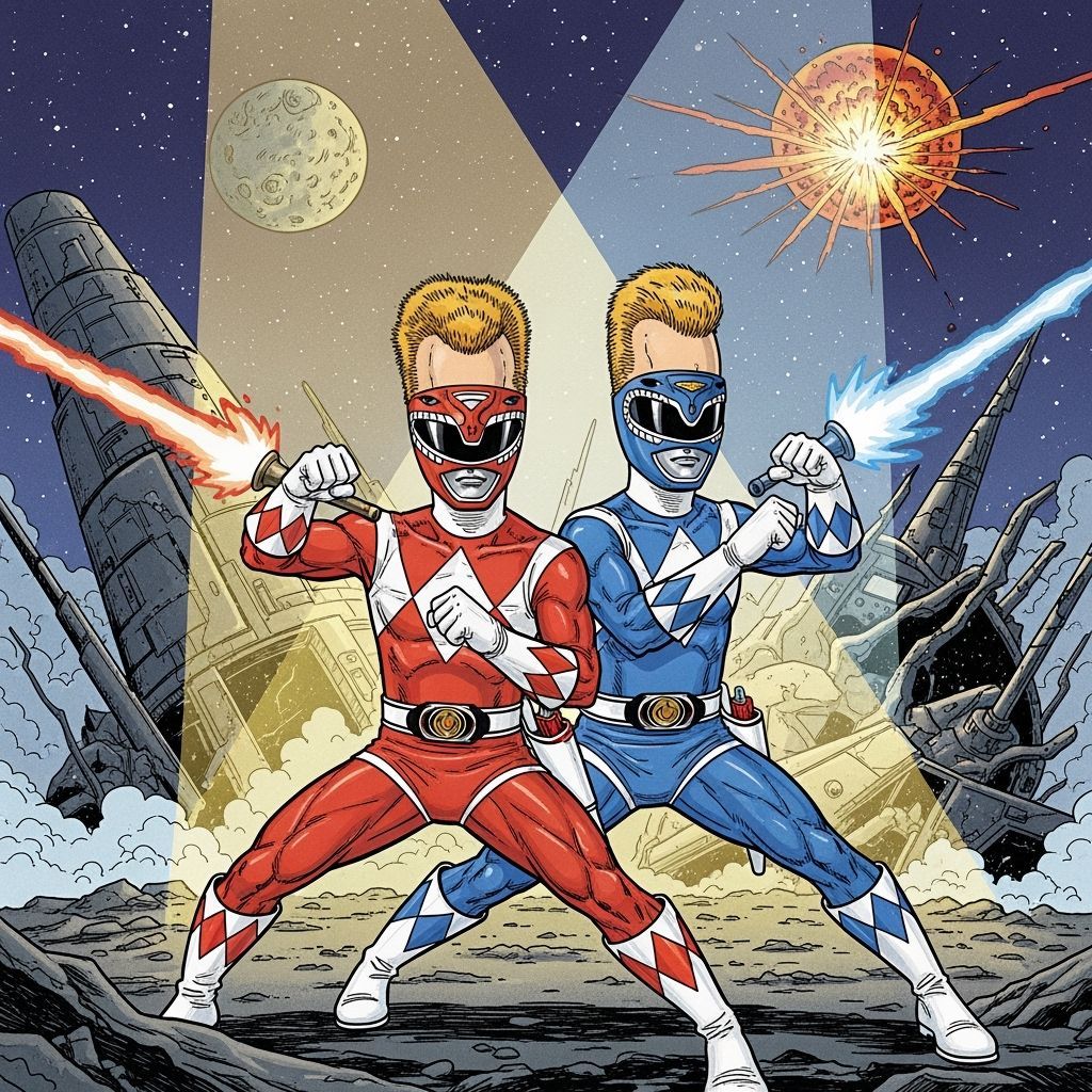 Beavis and Butthead as 90s Comic Power Rangers