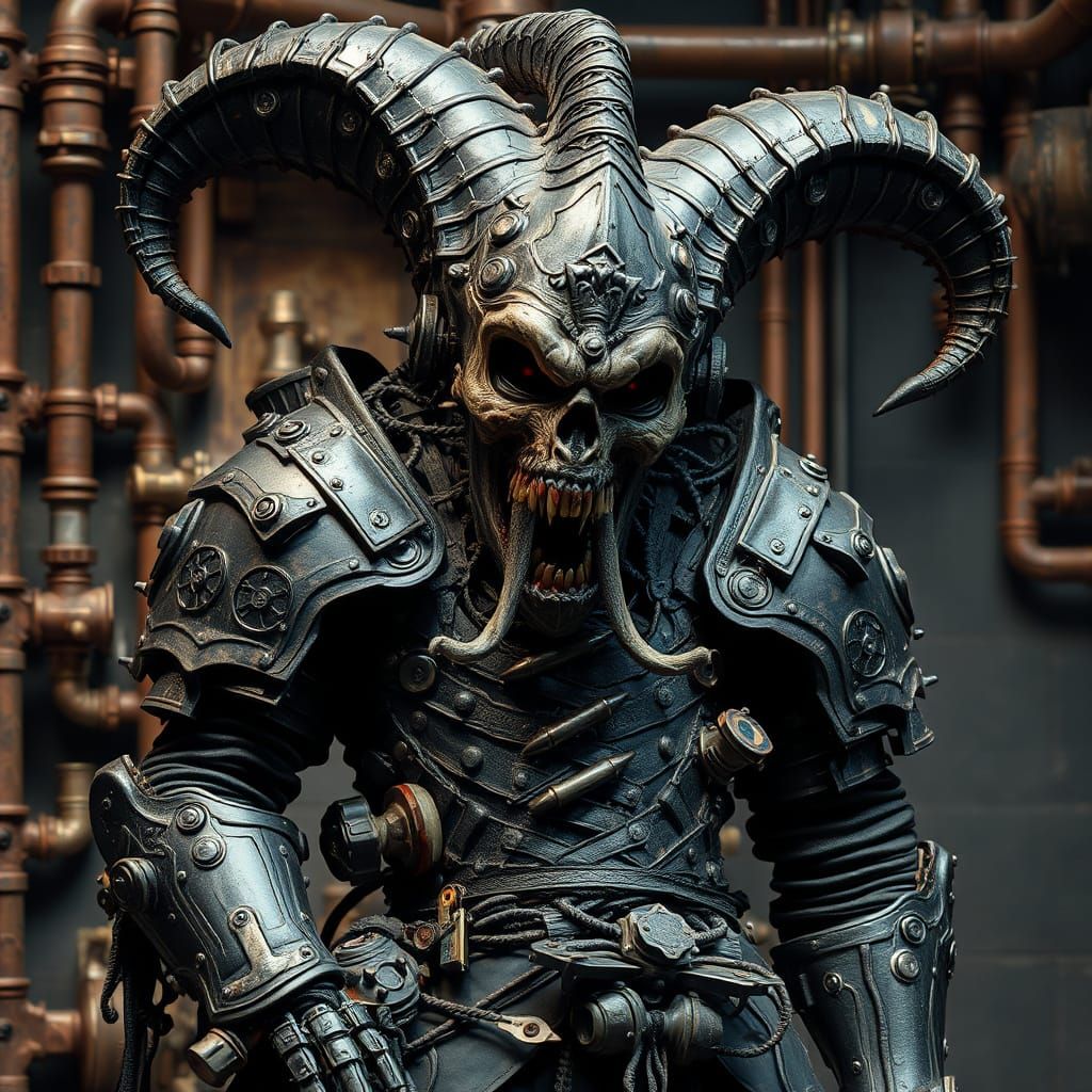 Cybergothic Deathknight Warrior Jester with Twisted Symbiote