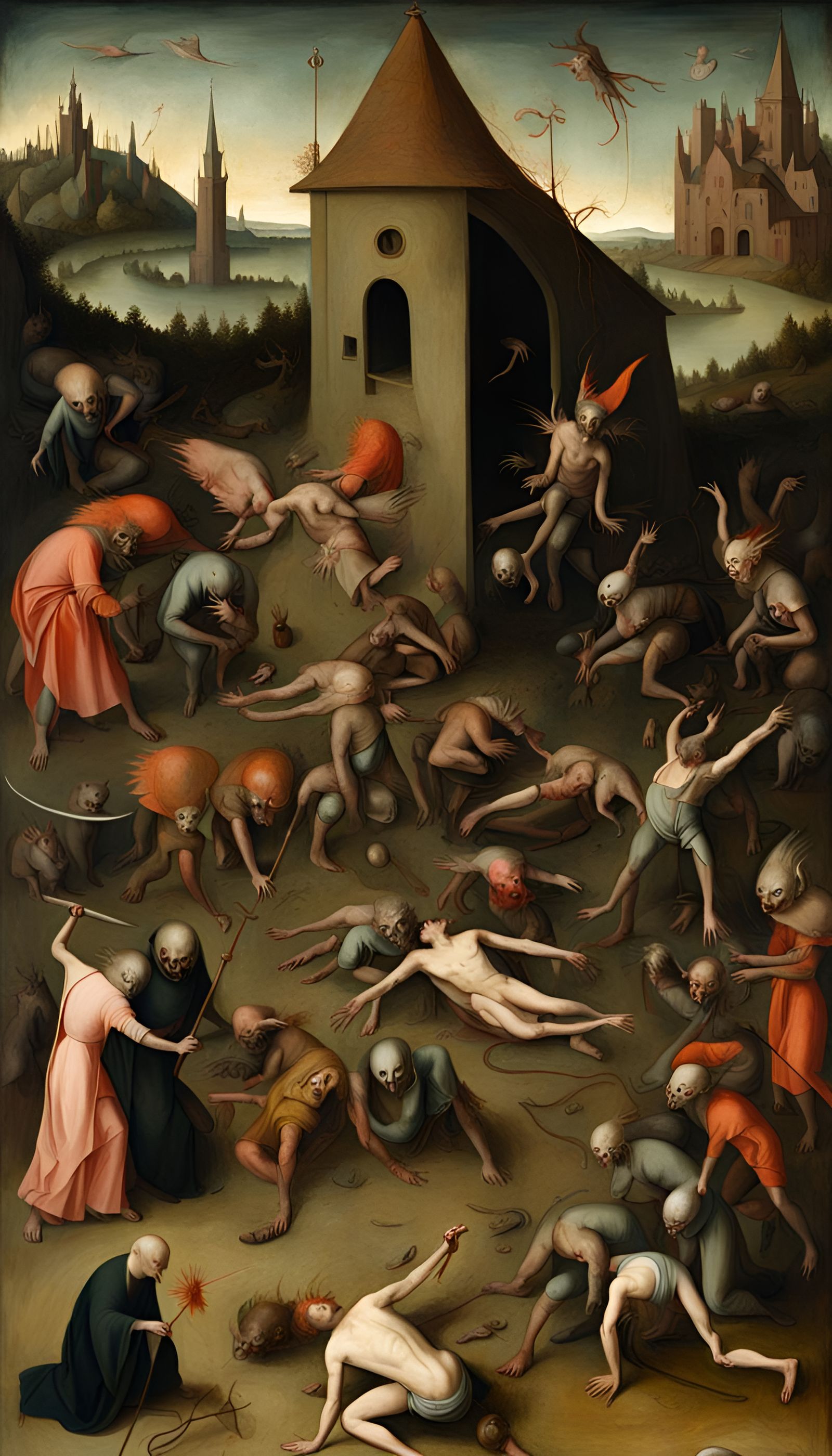 Demons Torturing Souls in Renaissance Style