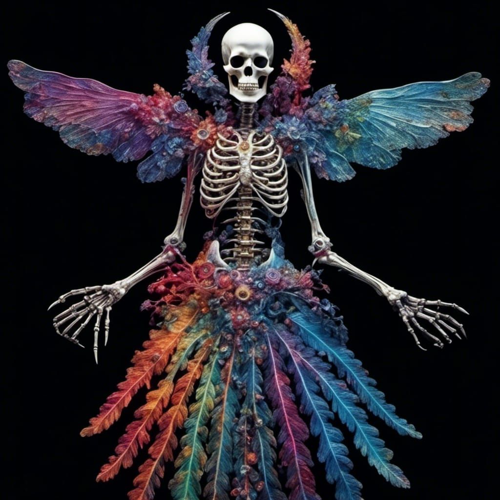 Surreal Dark Fantasy Spirit in Deep Colorful Psychedelic Art