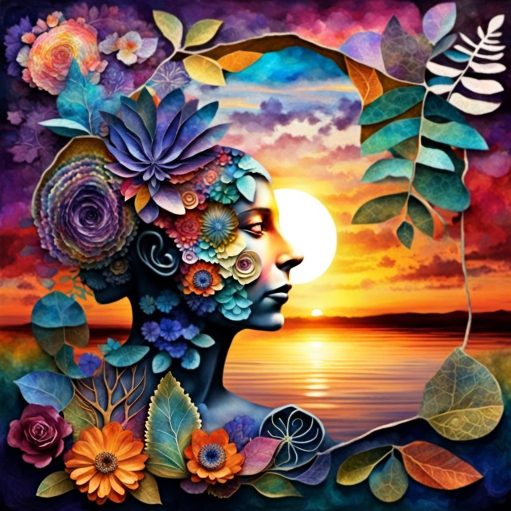 Mesmerizing Bio Art Paper Collage in 8K