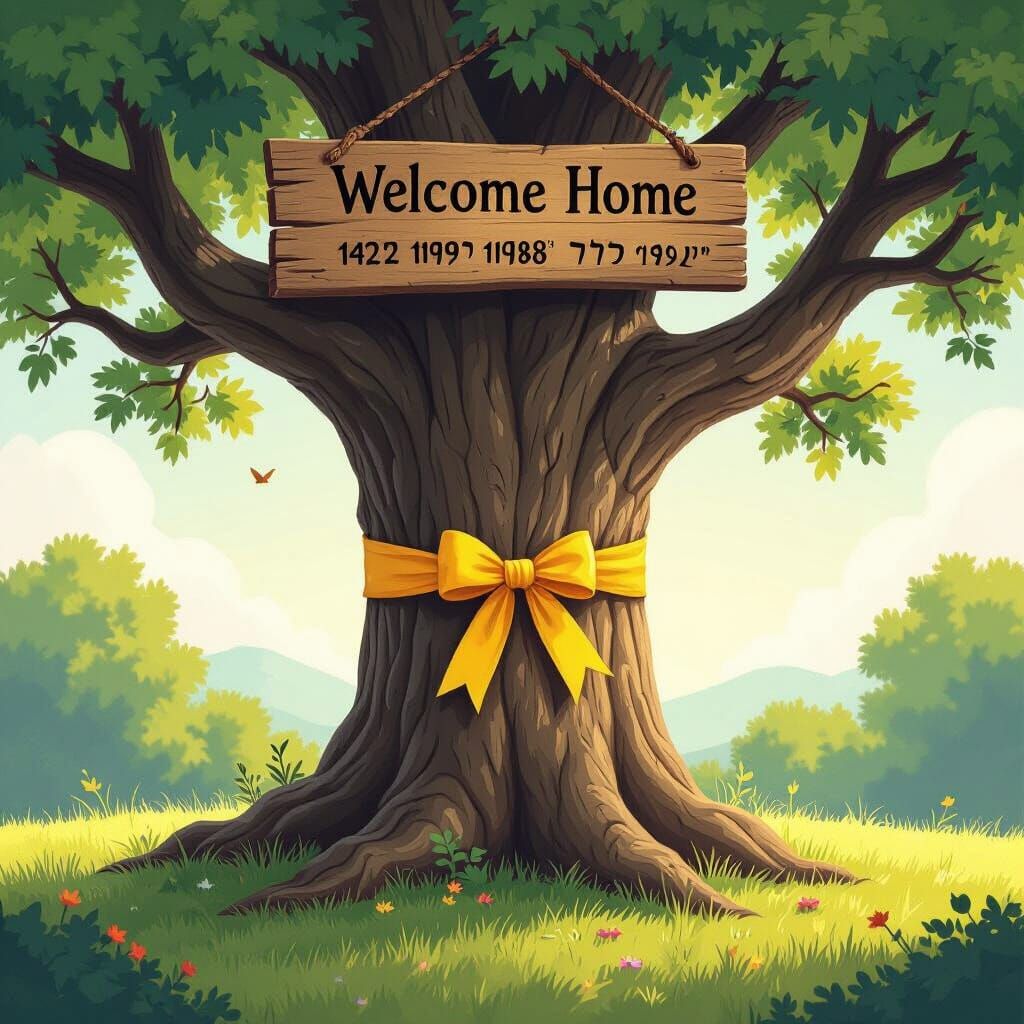 Majestic Oak Tree with Welcome Home Ribbon
