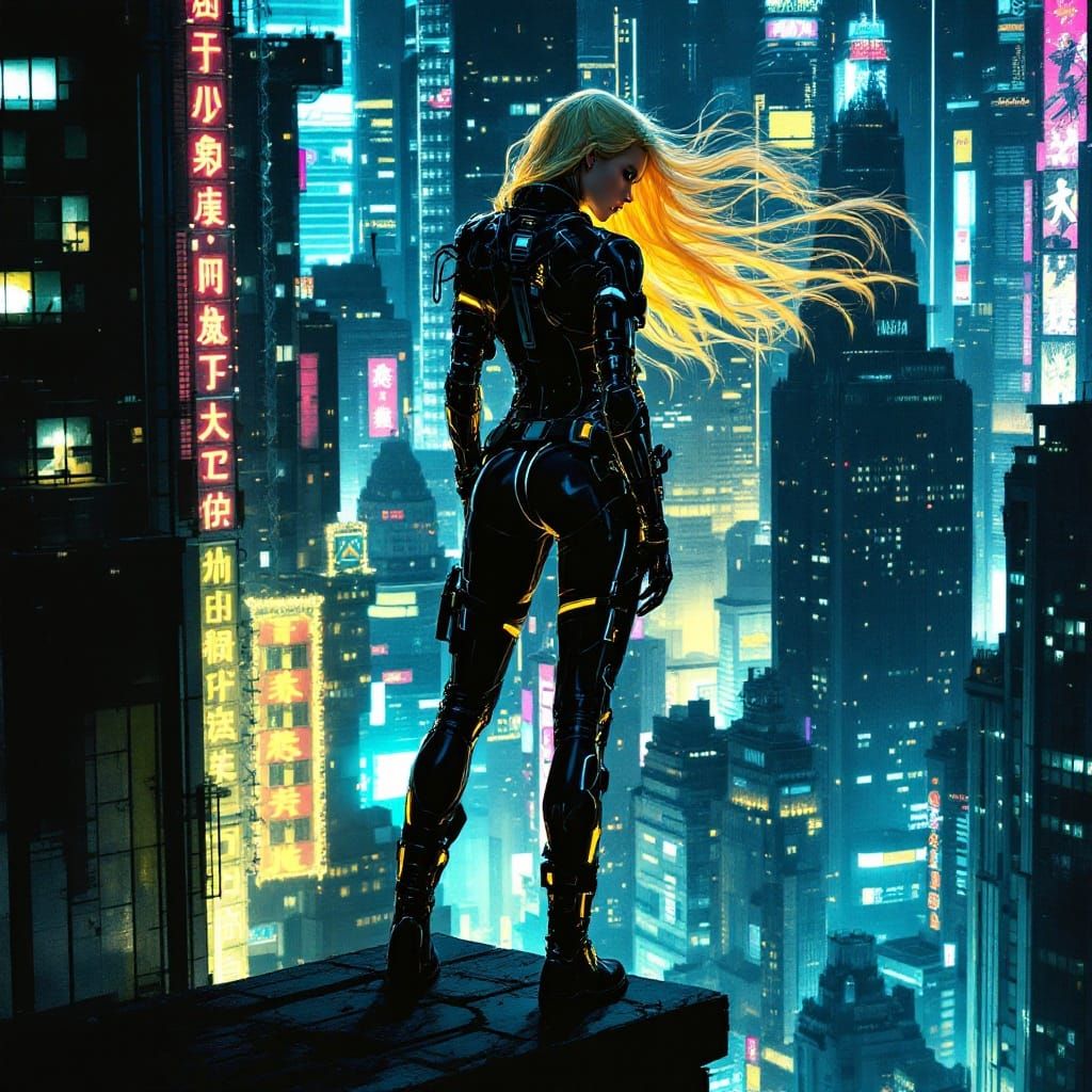 Cyberpunk Princess Aurora Leaps into Night City