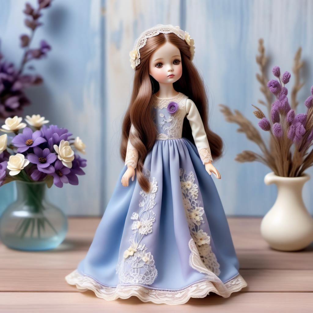 Doll with Ivory Lace Gown in Bychova Style