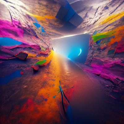 Abstract Colorful Void in Detailed 3D Render