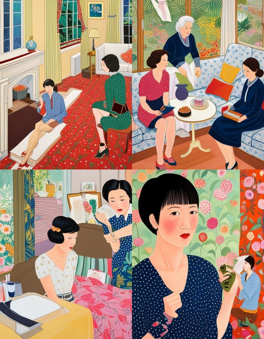 Colorful Portrait in Style of Naomi Okubo