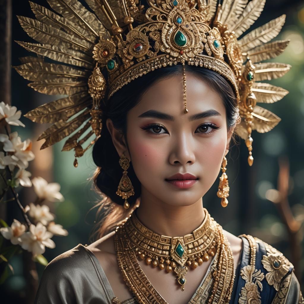Thai Model Portrait in Hyperrealistic Style