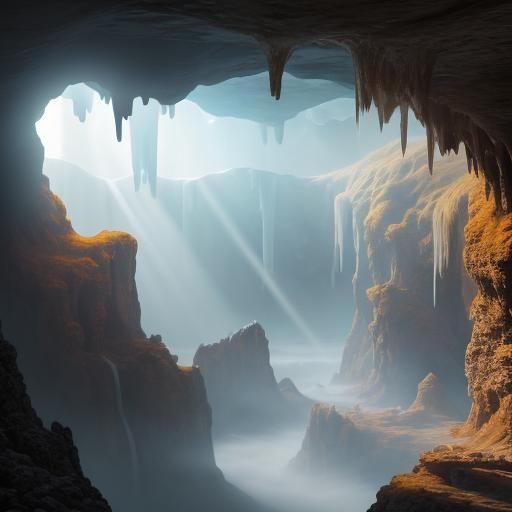 Hyper-Realistic Cave with Sunlight, 8k Resolution