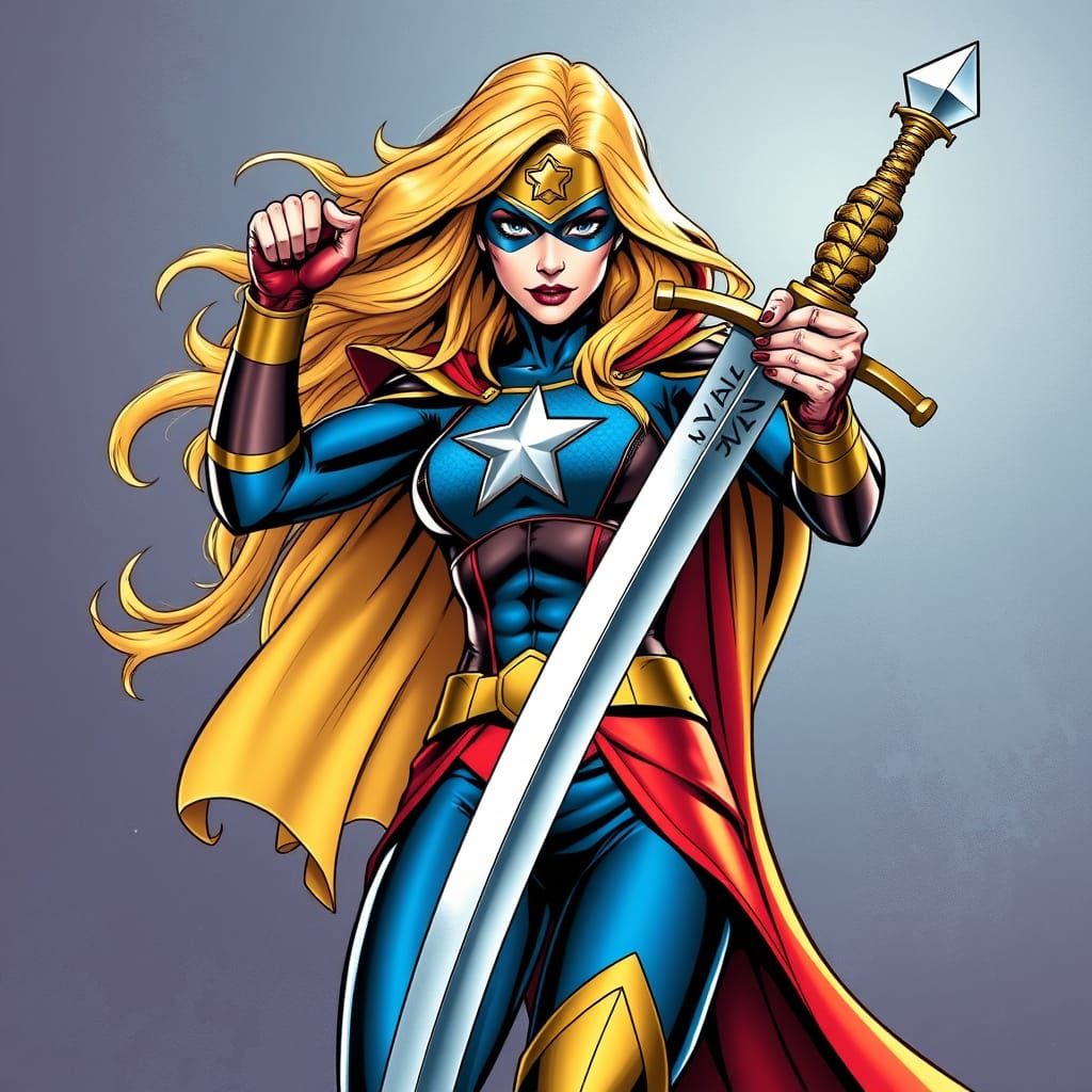 DC Comics Stargirl Wields Excalibur in Bold Superhero Art