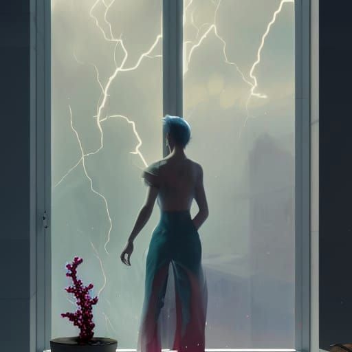 Rose Window Storm: Hyperdetailed Concept Art