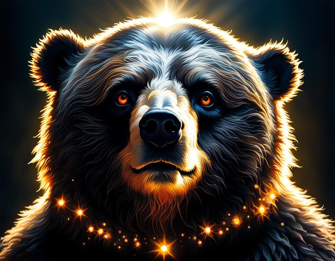 Demonic Cyborg Bear in Volcanic Hyperspace