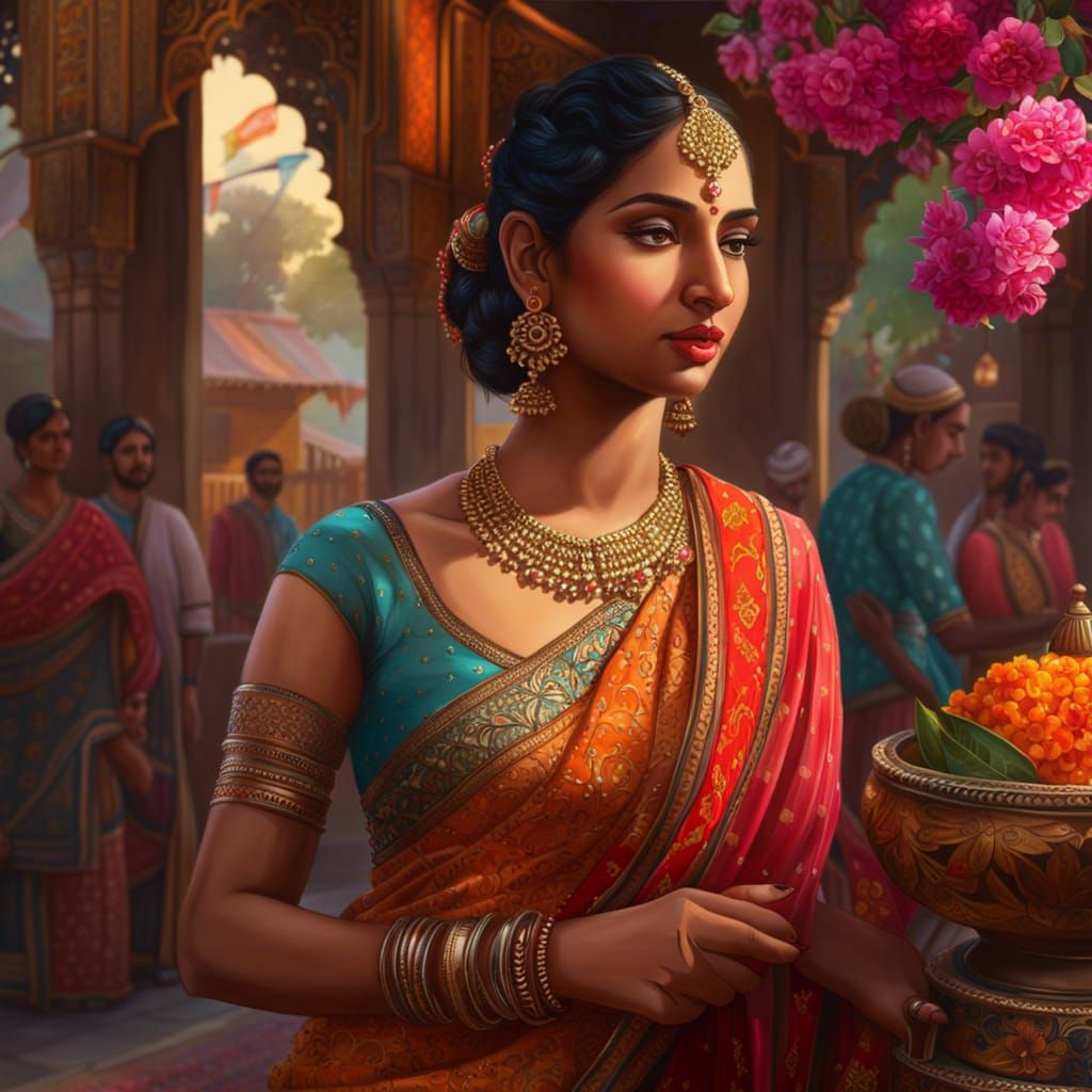 Celebrating Indian Culture in Mixed Media Art