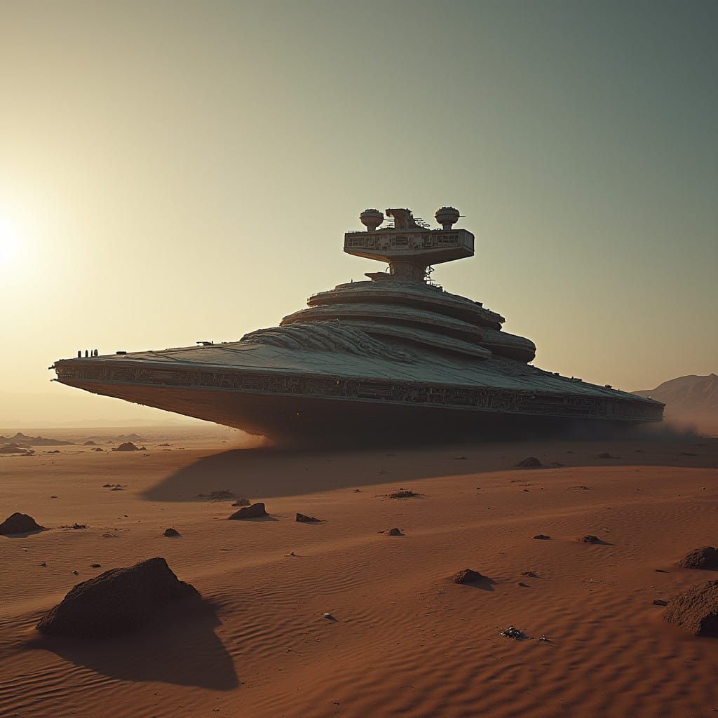 Star Destroyer Shipwreck on Desert Planet Jakku
