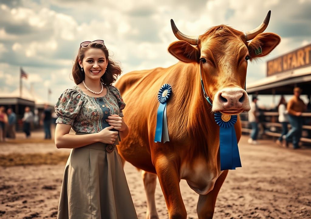 Woman and Cow Win at Iowa State Fair