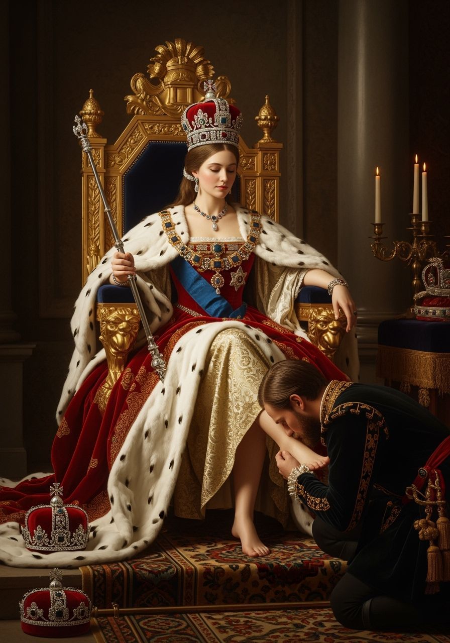 Russian Tsarina on Throne, Renaissance Style