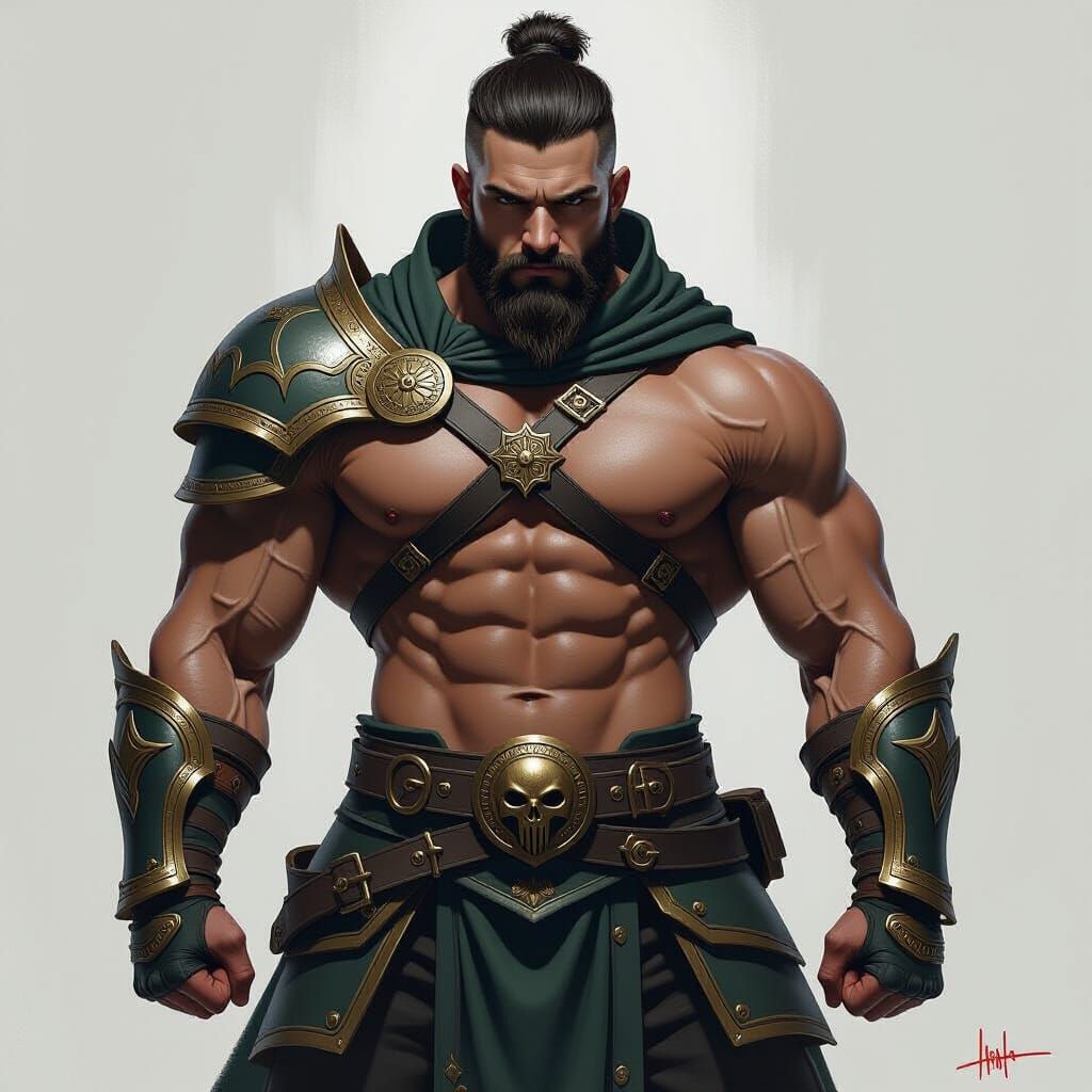 Muscular Gamma Human in Fantasy Armor