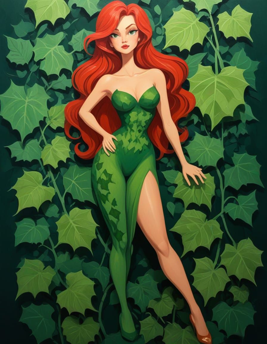 Poison Ivy in Charming Tex Avery-Inspired Cartoon Art