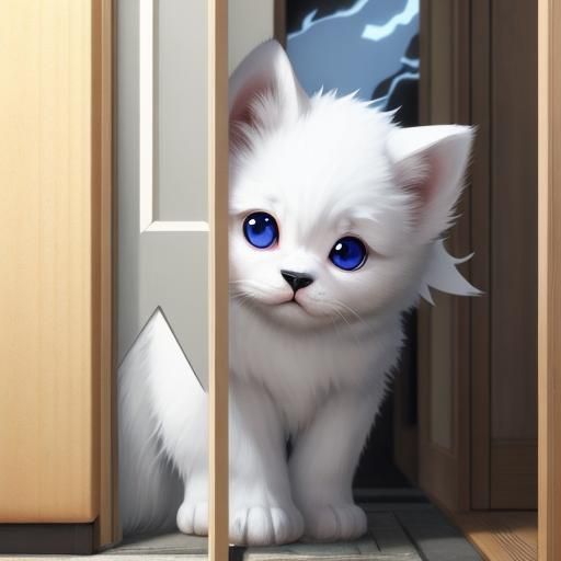 Innocent Ghost Puppy in Anime Style