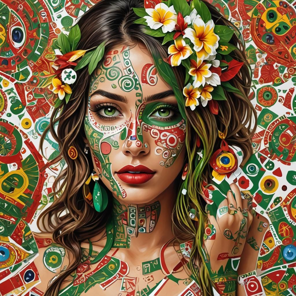 Symmetrical Portrait of a Boricua Woman