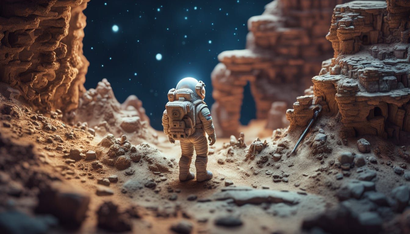Moonlit Ruins Explorer in Miniature Wonders