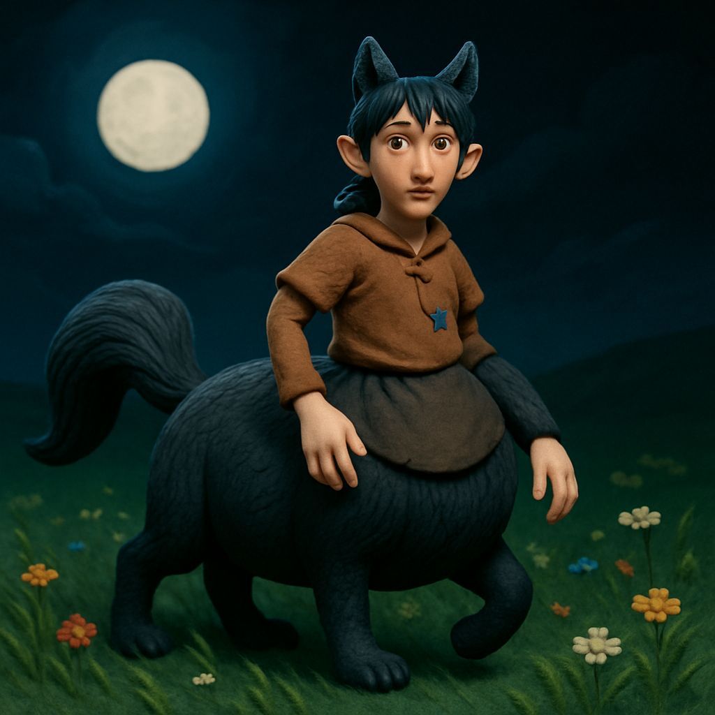 Claymation Wolf Centaur in Stop Motion Style