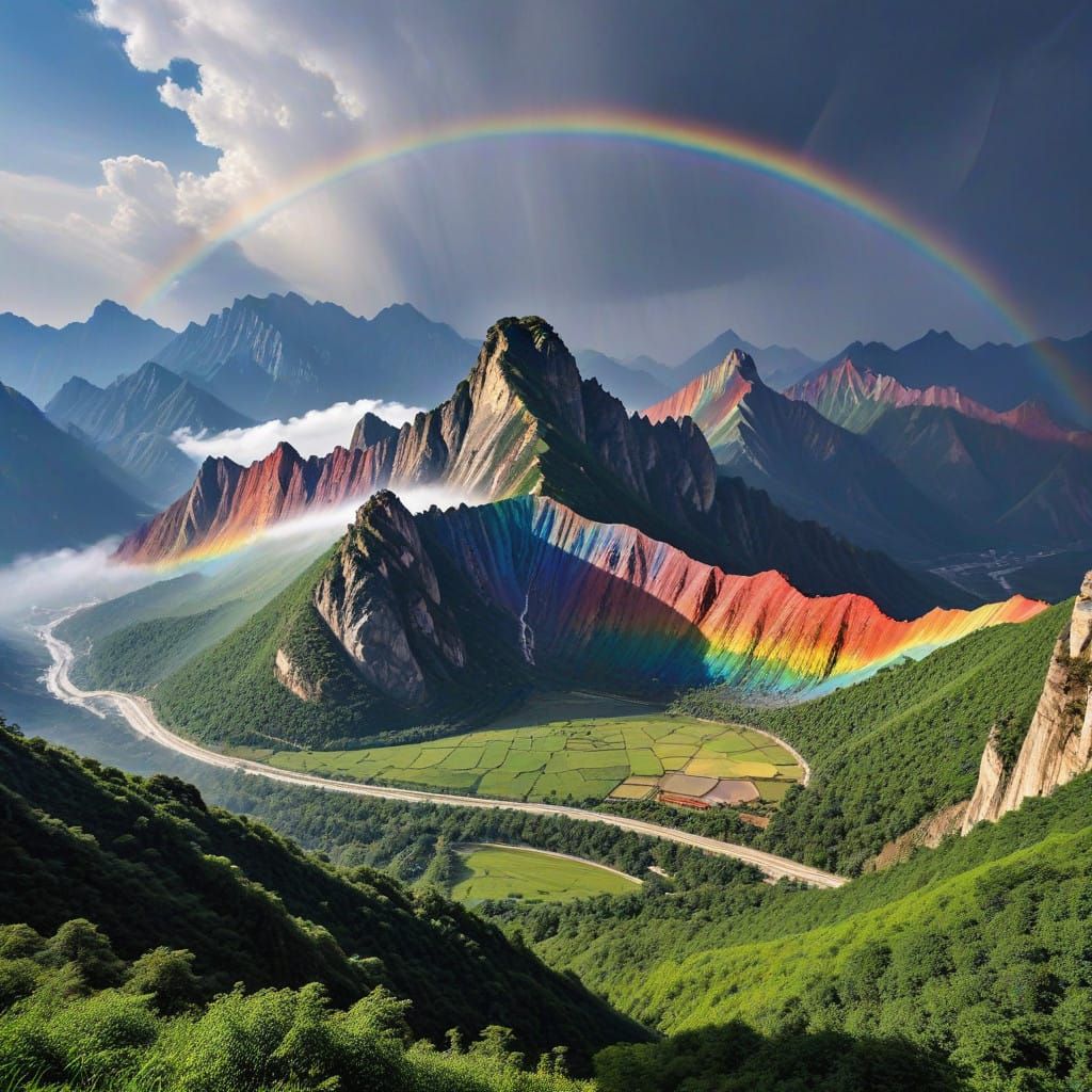 Breathtaking Rainbow Mountain Landscape in China
