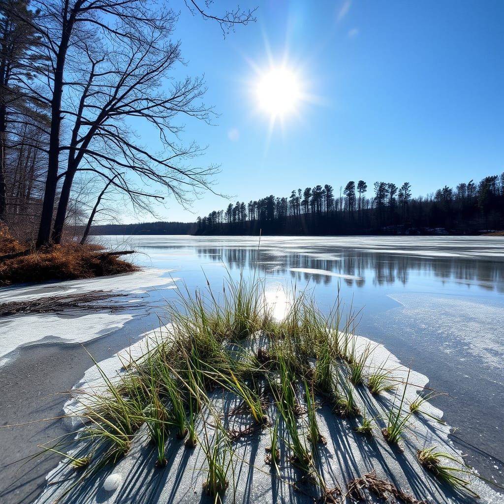 Ethereal Winter Wonderland: Surreal Landscape in Whimsical S...