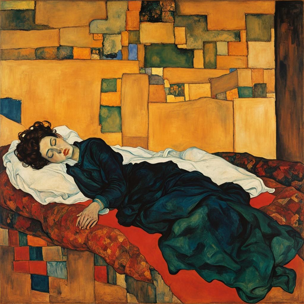 Expressionist Woman Illustration in Academic Art Style