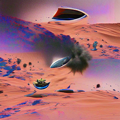 Spaceship Crash Landing on Alien World