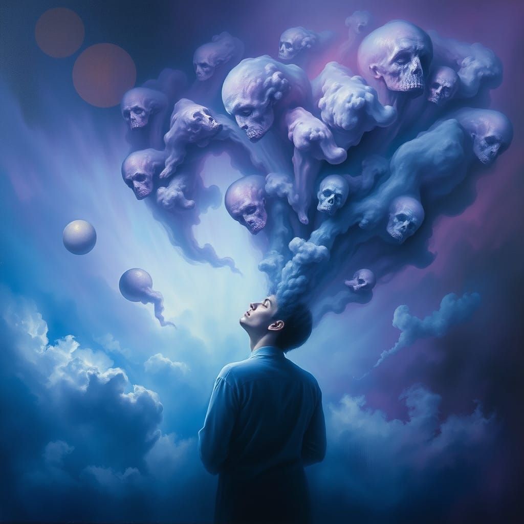 Surreal Dreamer Lost in Cosmic Vortex