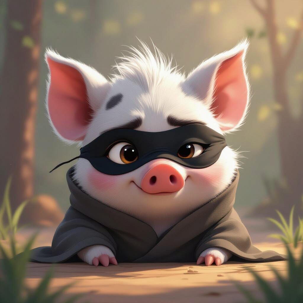 Zootopia Style Pig Character Hiding