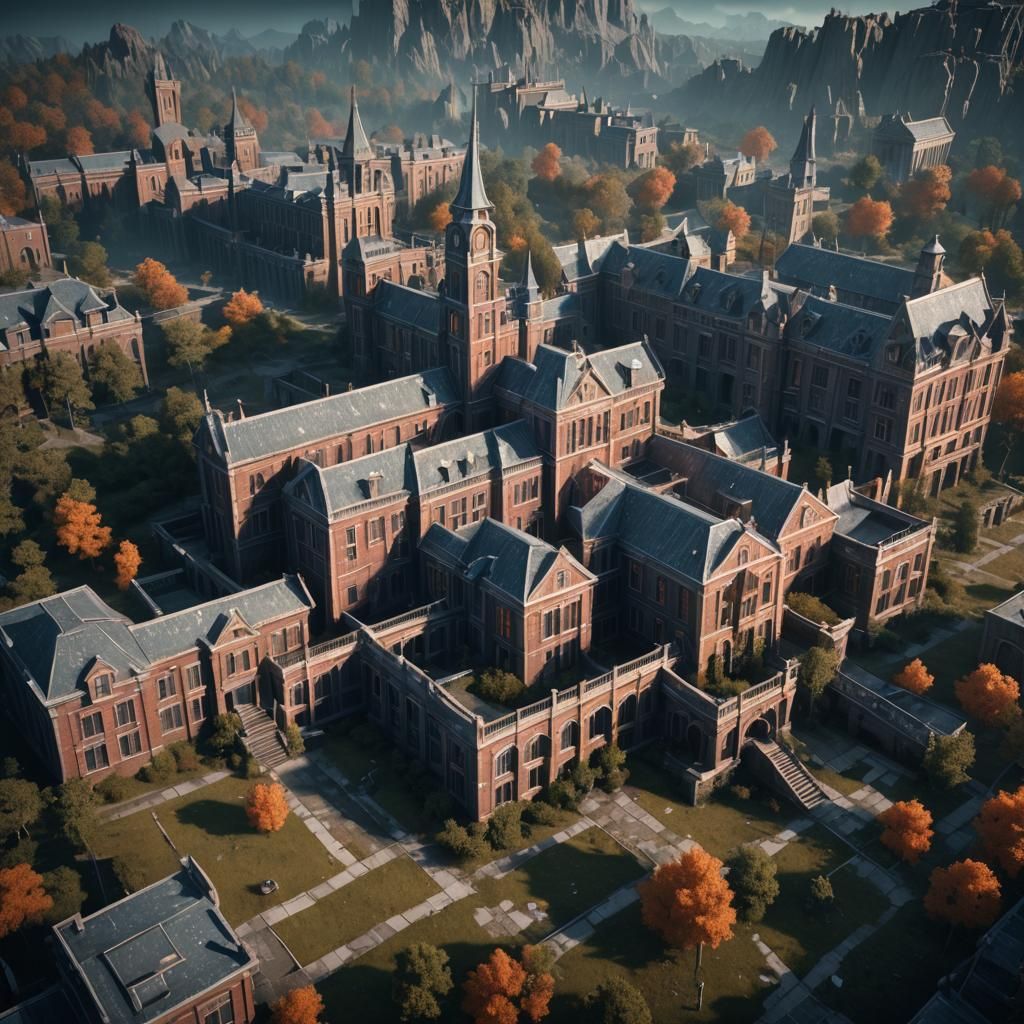 Haunted Asylum on Mercury, Detailed Matte Painting