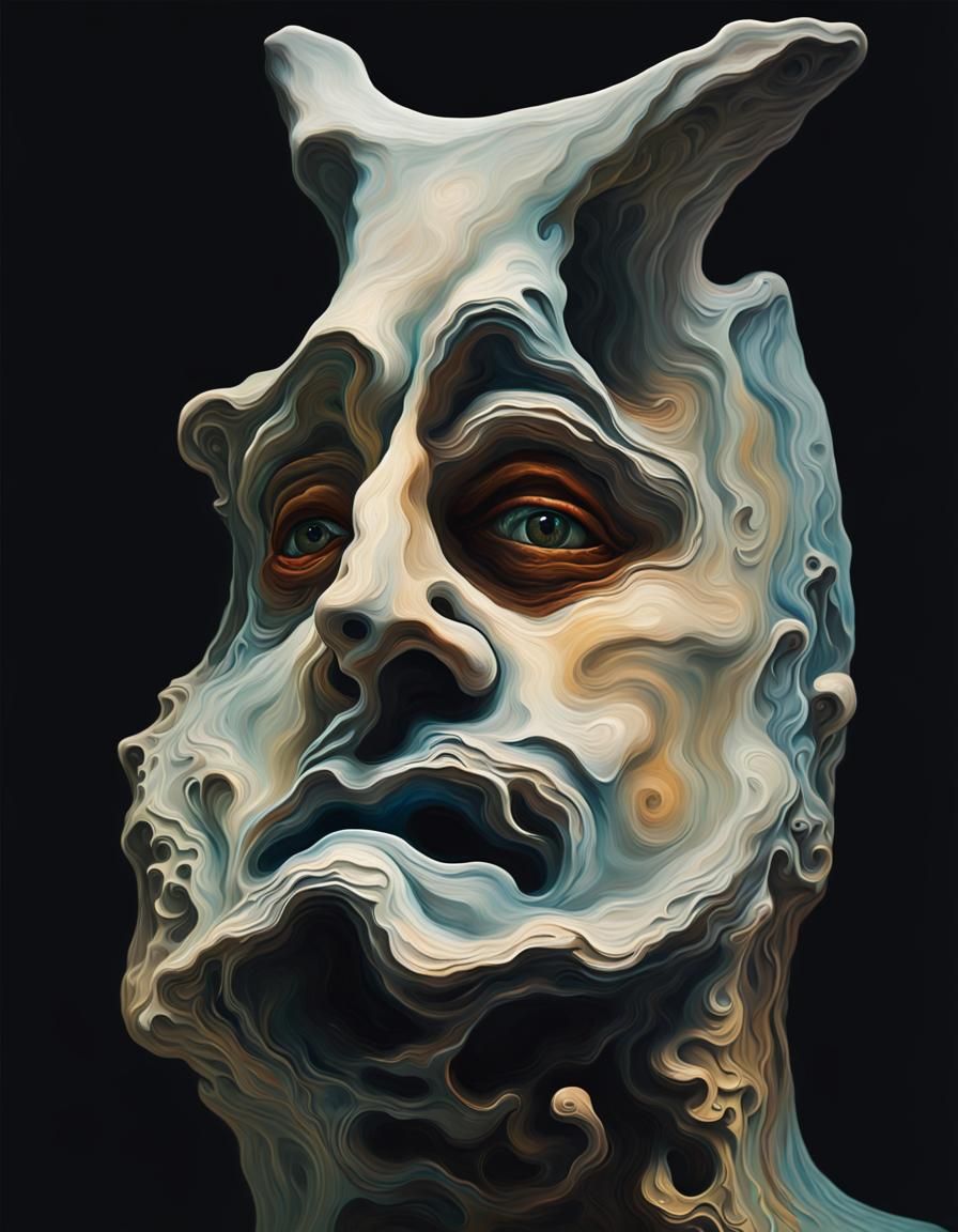 Surreal Distorted Face in Salvador Dali Style