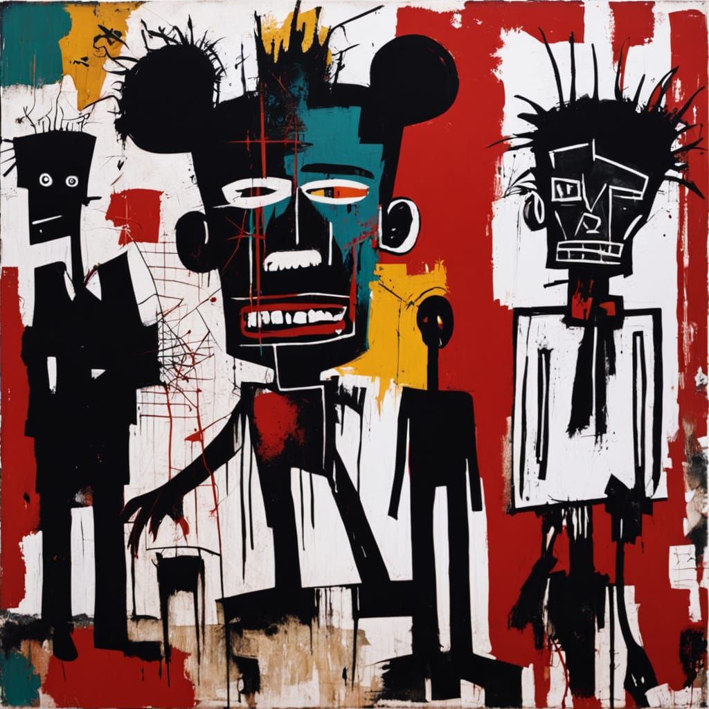 Boy and Dog in Urban Graffiti Style