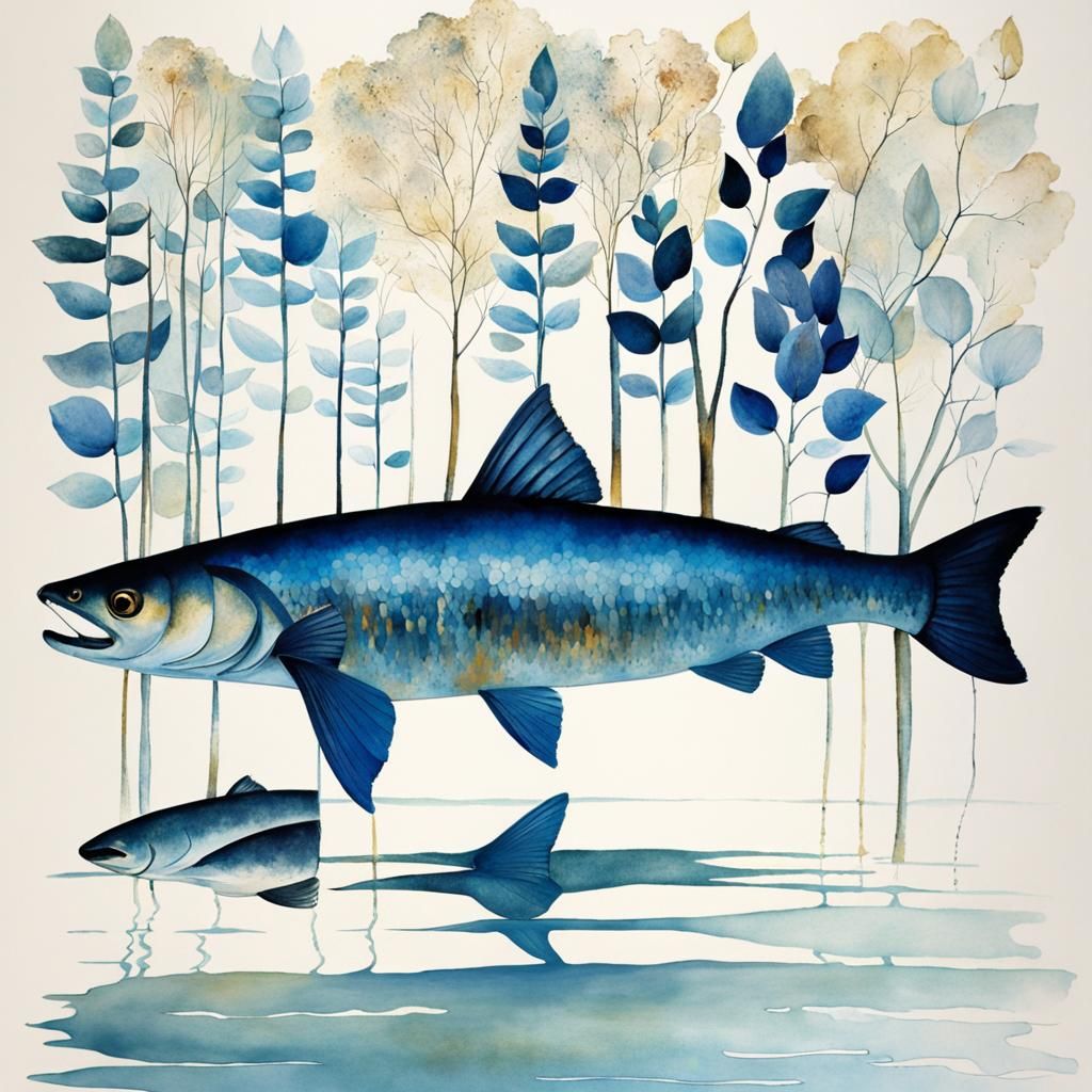 Water Reflections in Art Brut Style