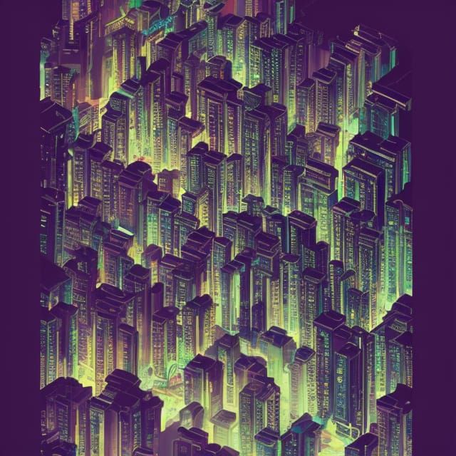 Hong Kong Megacity View as Sinister Digital Art