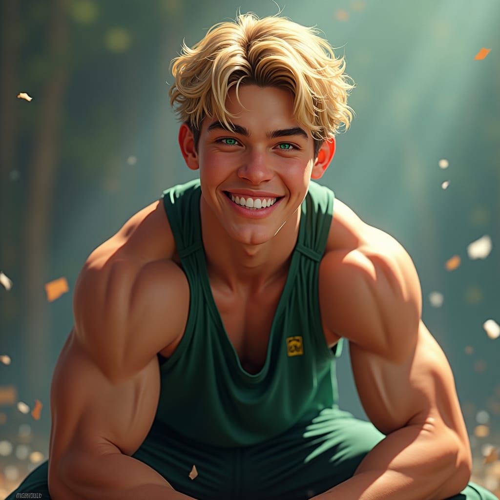 Attractive Teen Athlete Portrait in Dreamlike Style