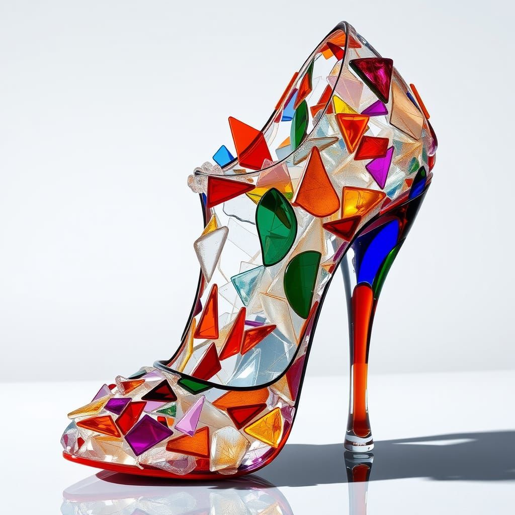 Ethereal Glass Heel in Kaleidoscopic Colors
