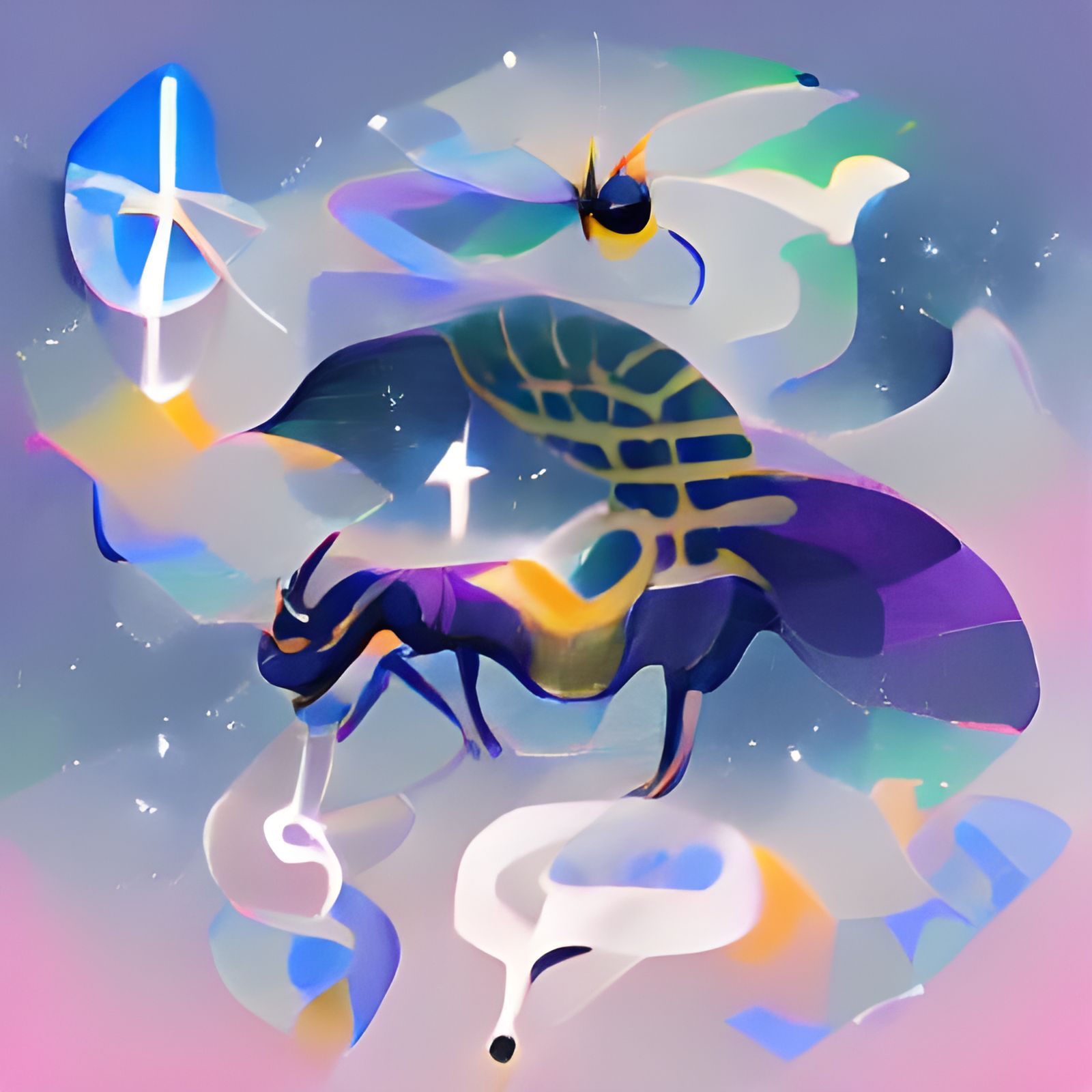 Mystical Insect Horoscope Illustration