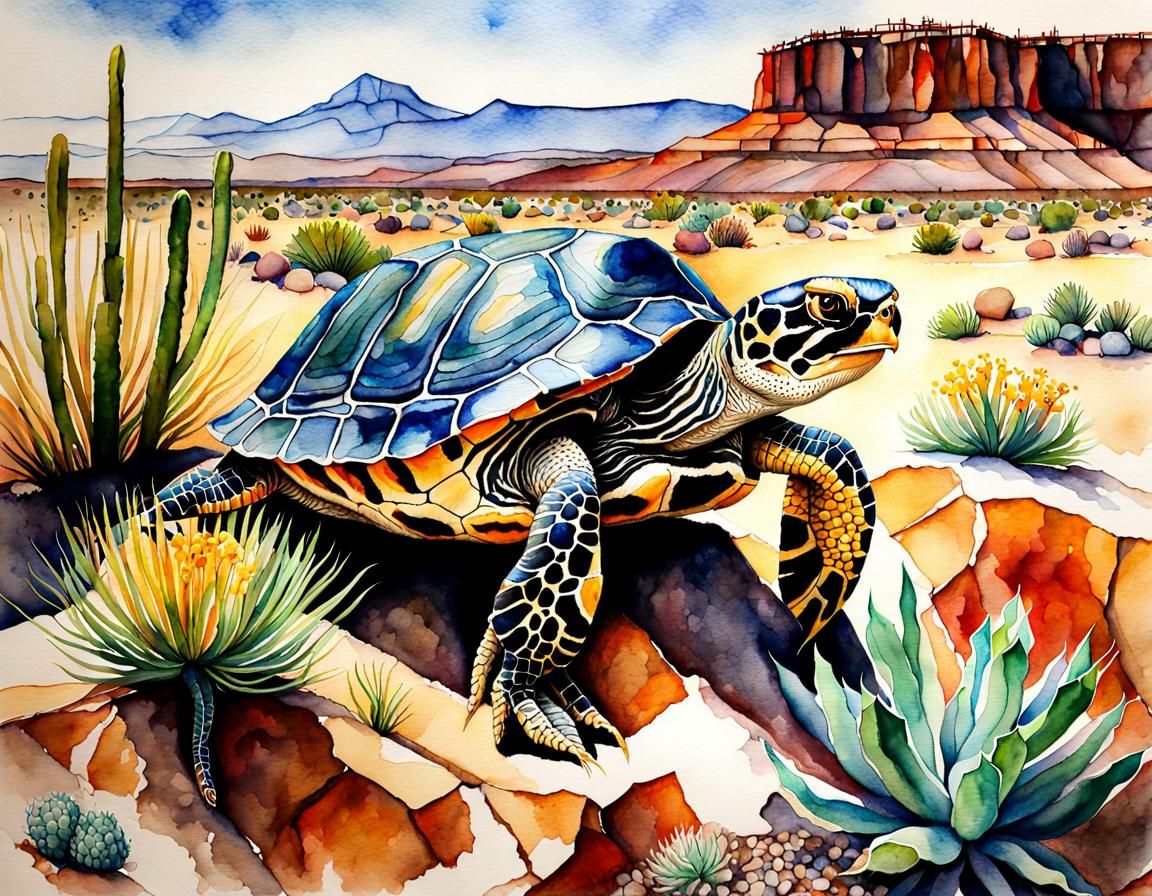 Desert Oasis Watercolour Study