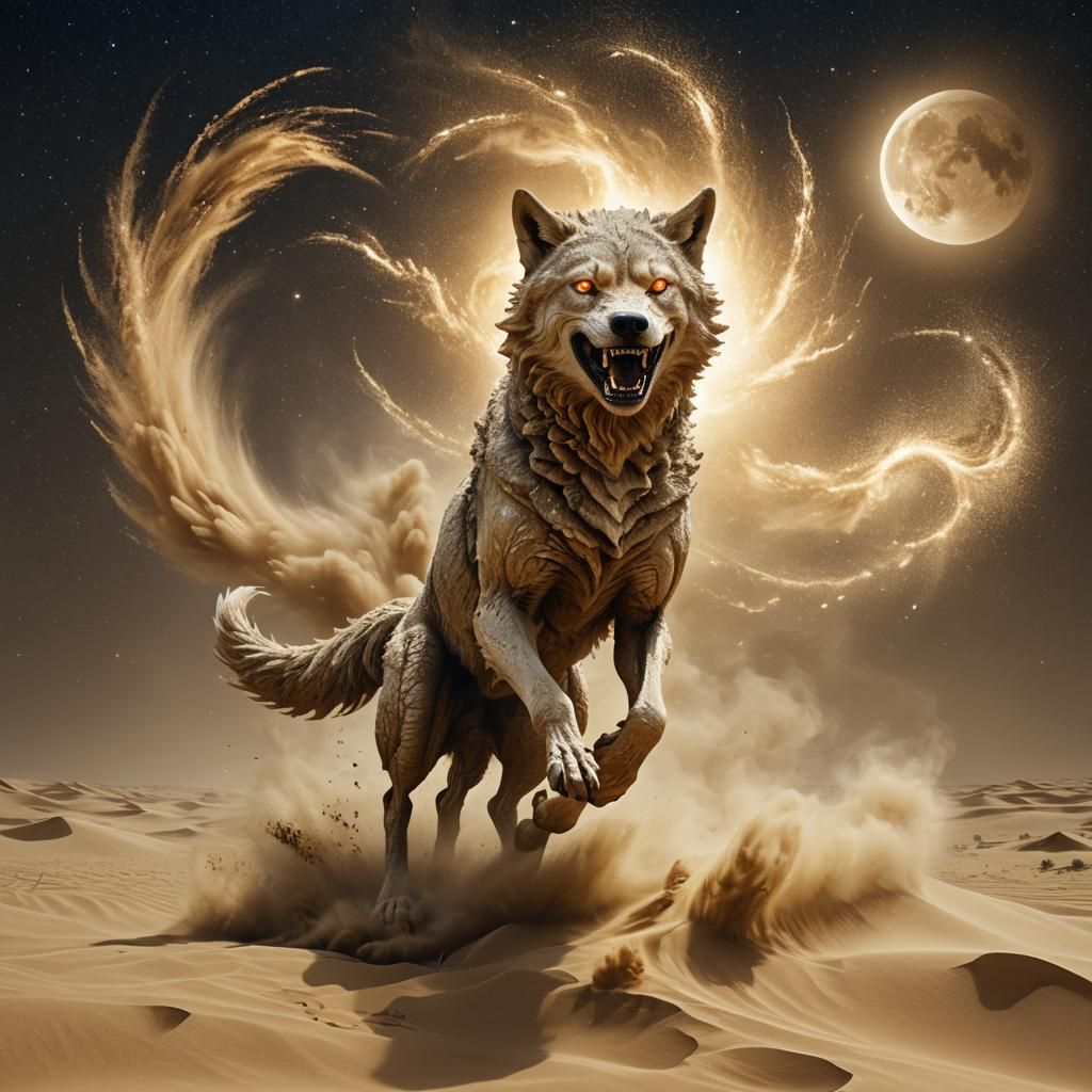 A huge sand wolf