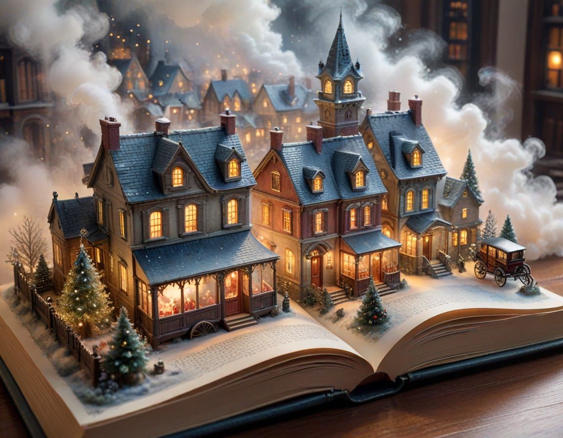 Glowing Book Reveals Miniature Victorian Christmas City in W...